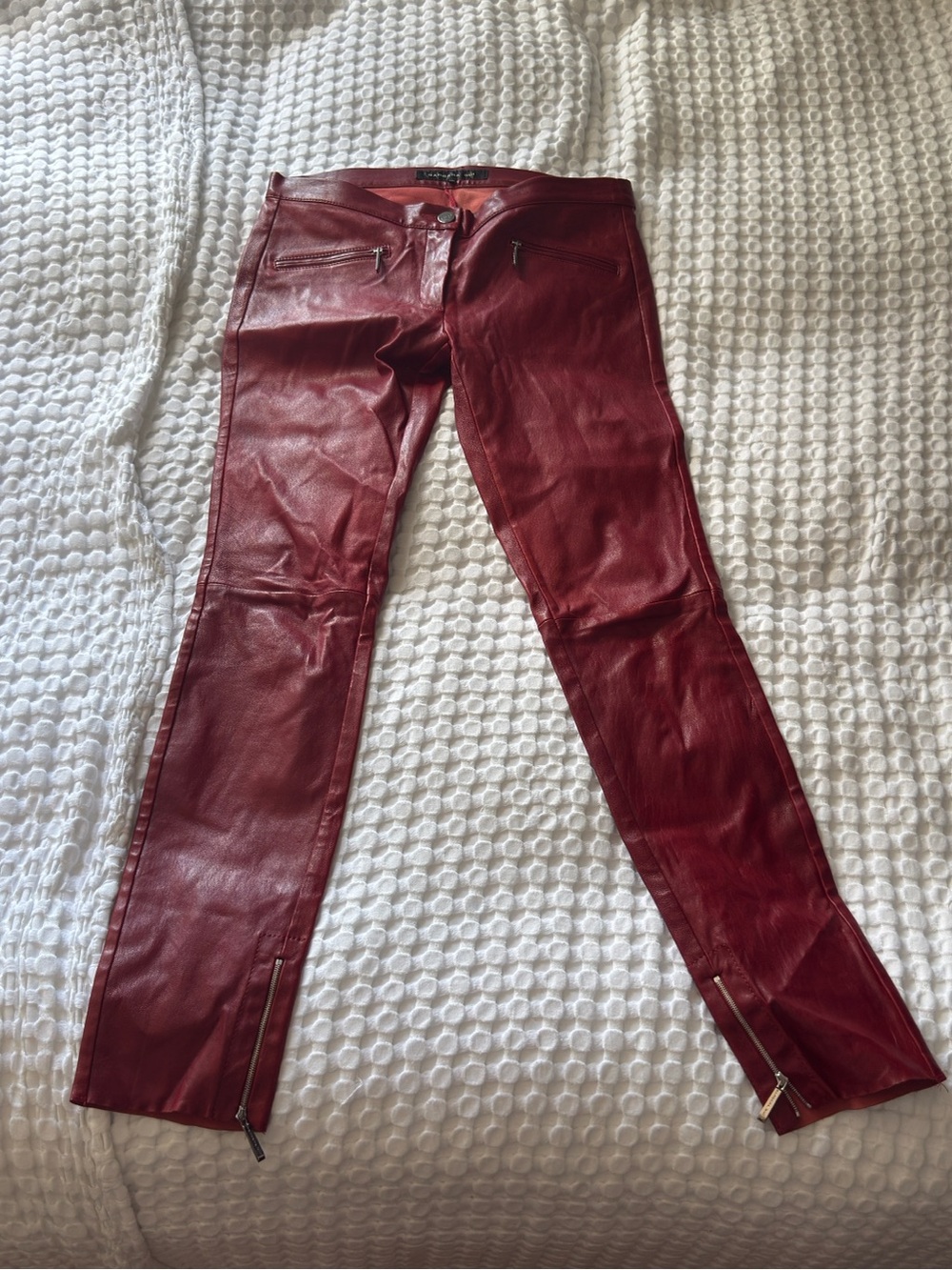 Red Lamb Leather Women’s Pants